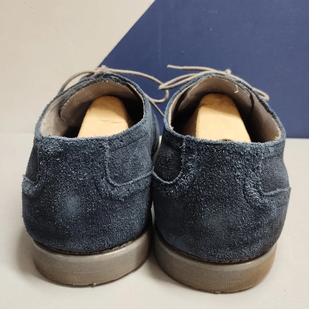 Calvin Klein Faxon Wingtip Oxford Shoes Mens Size 13M Blue Cuban Heel Lace Up